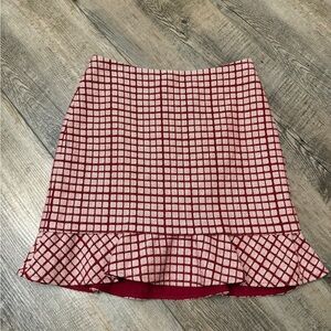 Prose & Poetry Red Checkered Skirt size xs